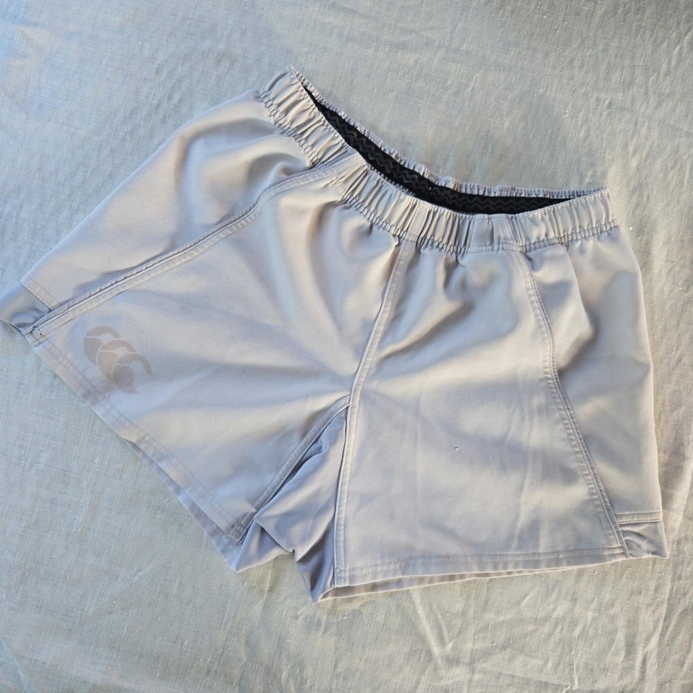 Canterbury NZ Shorts Sz M Men Gray Rugby Athletic Training Gym Elastic Waistband